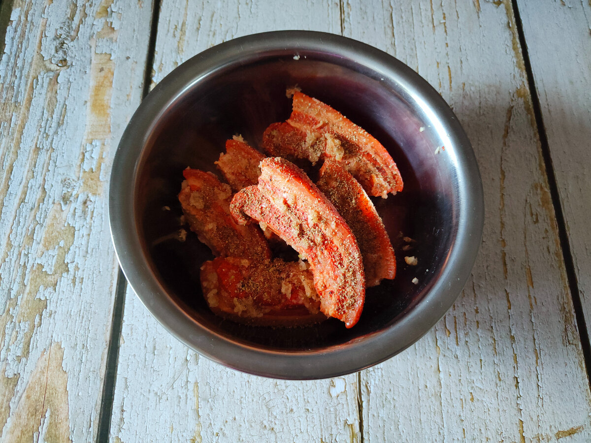 грудинка в луковой шелухе с дымом