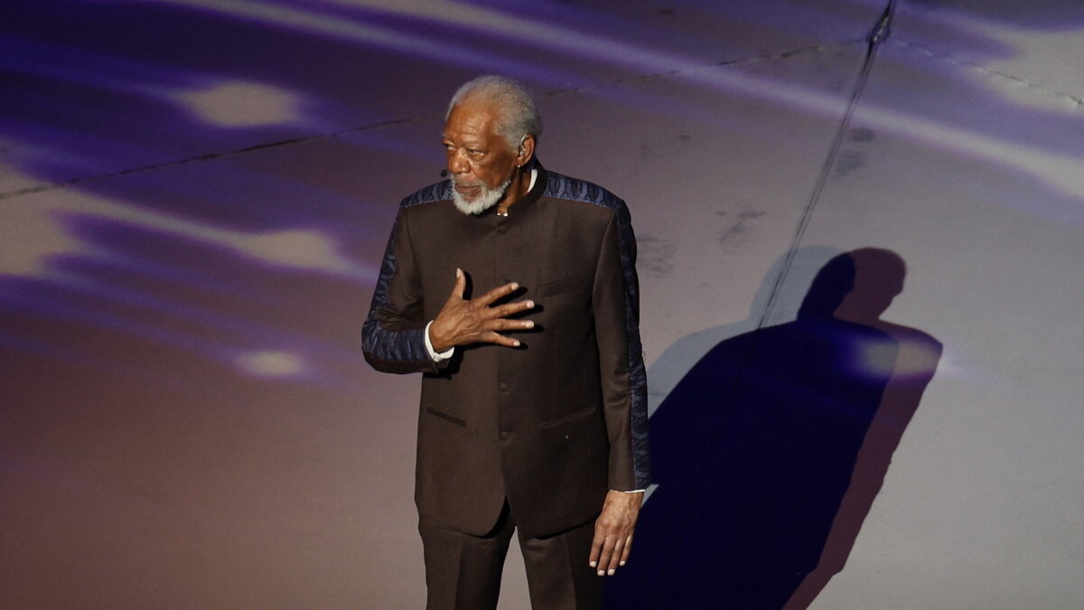    Актер Морган Фримен на церемонии открытия ЧМ-2022 по футболу в Катаре. Фото: REUTERS