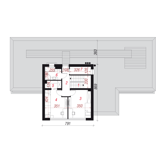 Проект двухэтажного дома 207 м2 с гаражом и террасой - 103-56