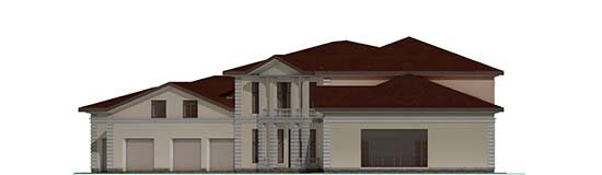 Фасад коттеджа «Бельфор» ракурс №2 | ОлимпСтройСервис