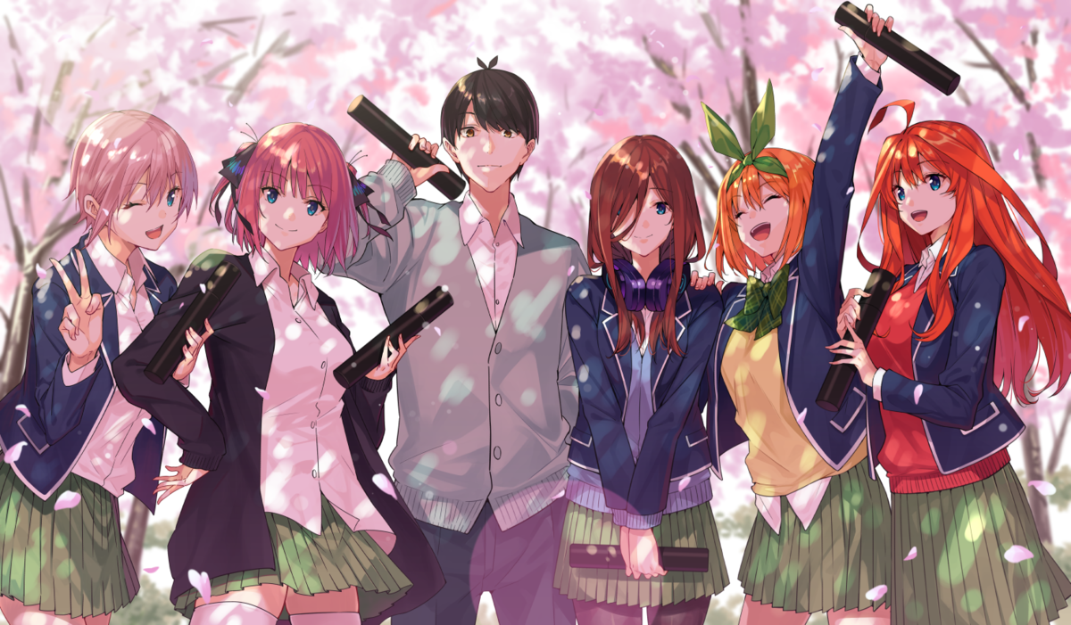 Ичика, Нино, Футаро, Мику, Ёцуба и Ицуки. Источник: zerochan.net.