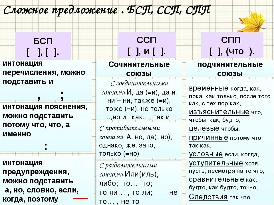 3 ссп предложения со схемами