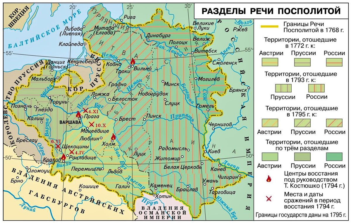 Карта польши в составе россии