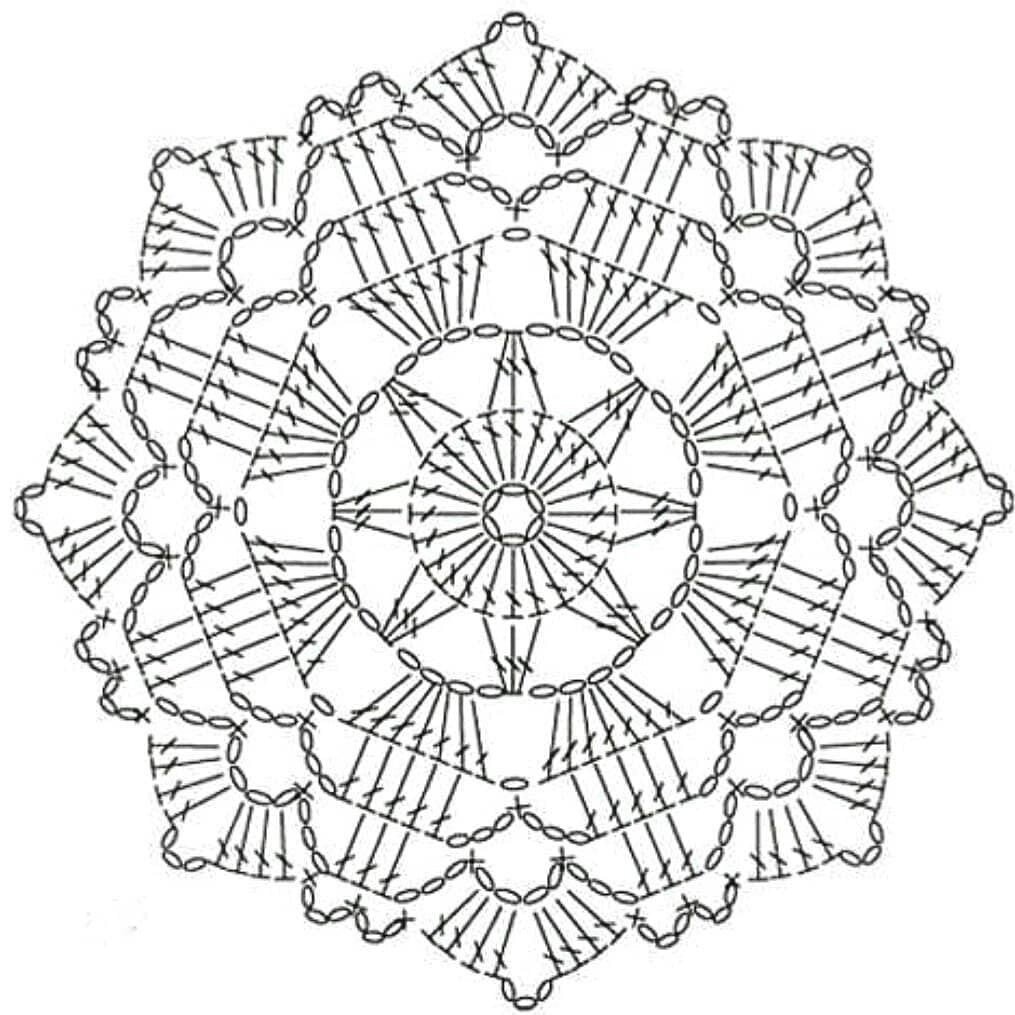 Восьмиугольные мотивы крючком со схемами