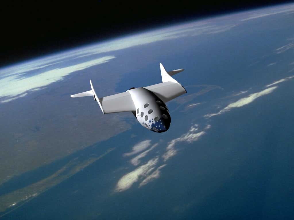 SPACESHIPONE 2004. Космический корабль SPACESHIPONE. Суборбитальный космический полёт. Первый частный, суборбитальный пилотируемый космический корабль.