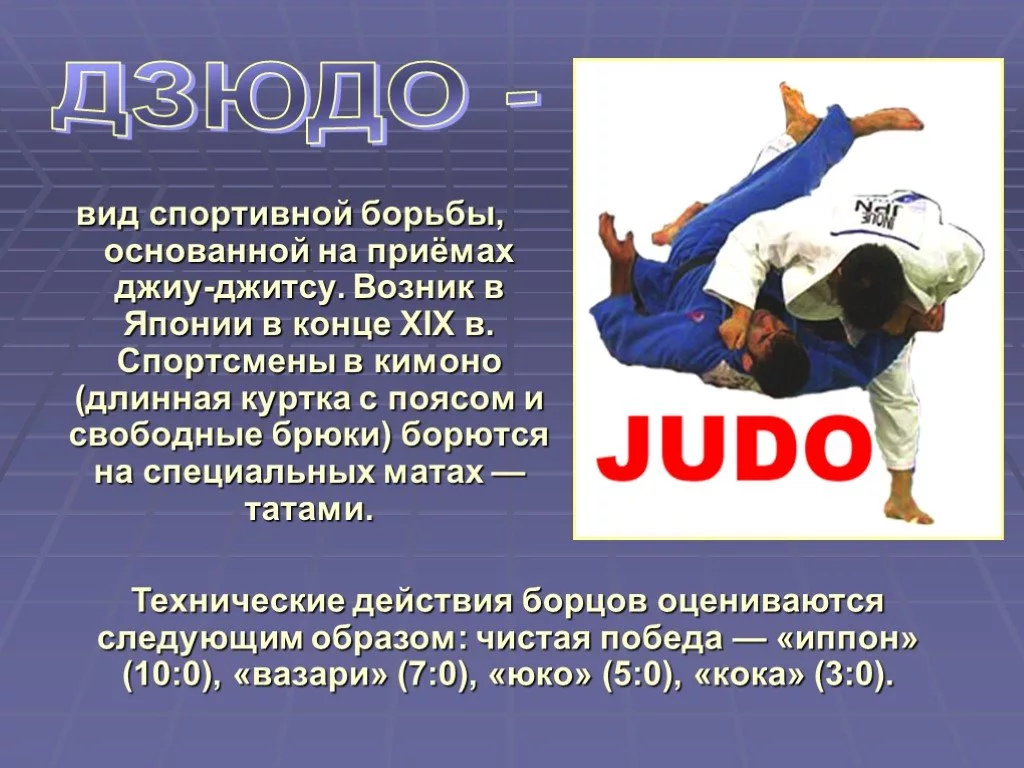 Дзюдо правила борьбы