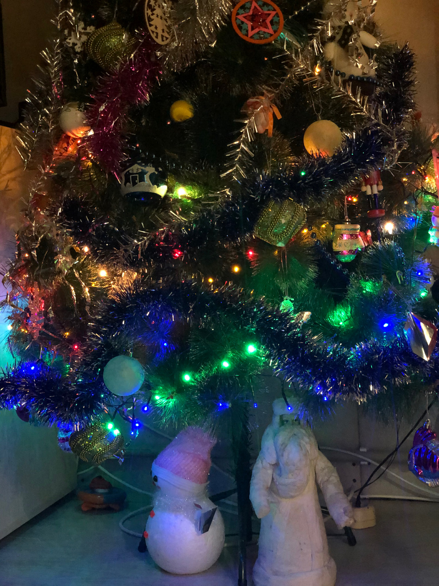 Ёлка, праздник, гирлянда 