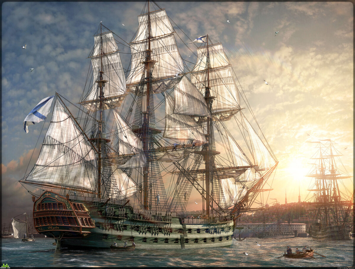 74 пушечный линкор Русского флота. Фото из открытых источников.