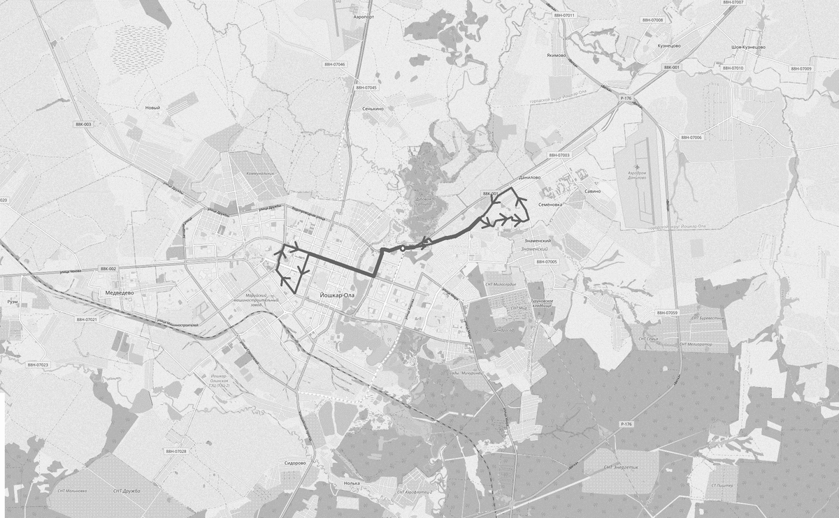 Автобусный маршрут №9. Разработка Поспехова И.А., 2020 г.