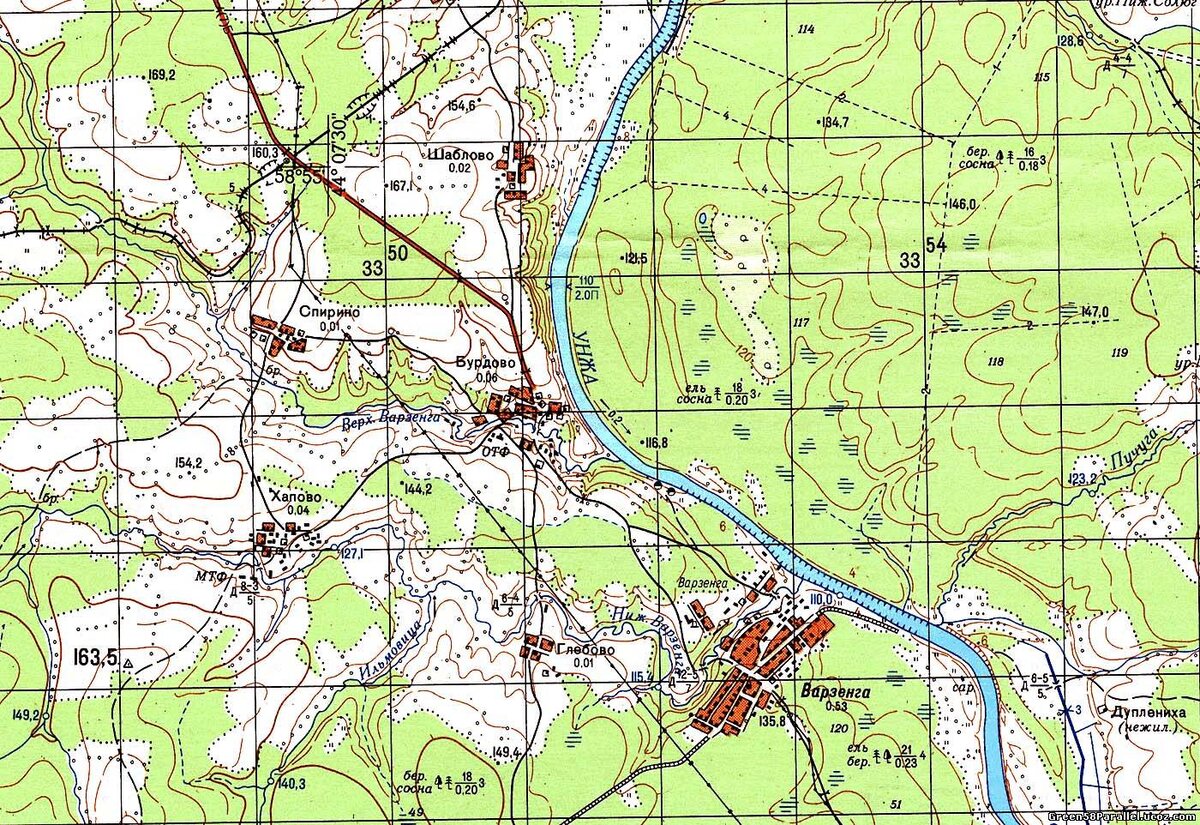 Карта сельской местности