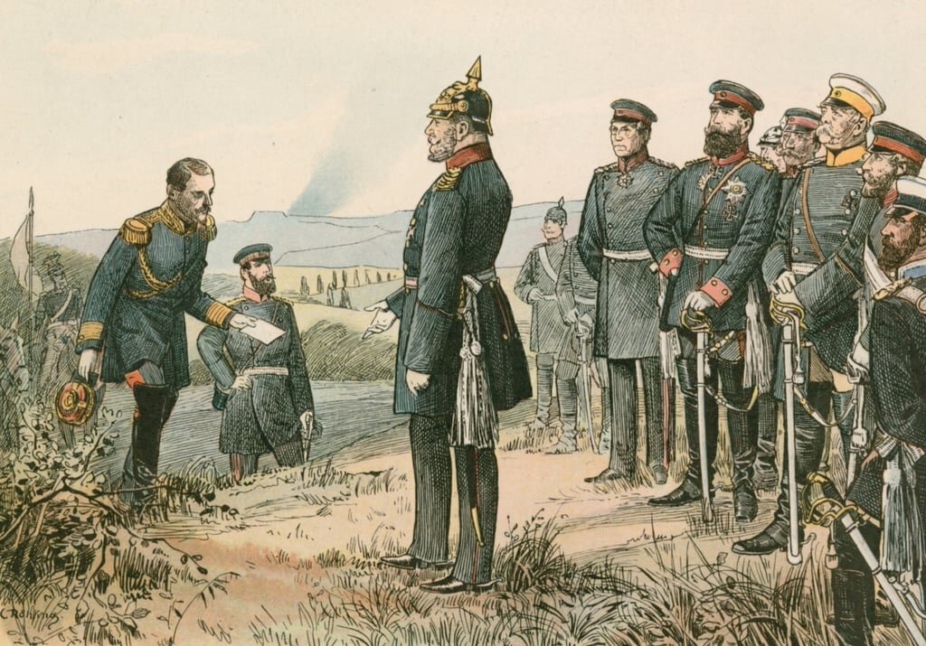 Прусская военщина и французский парламентер. Война 1871 г. 