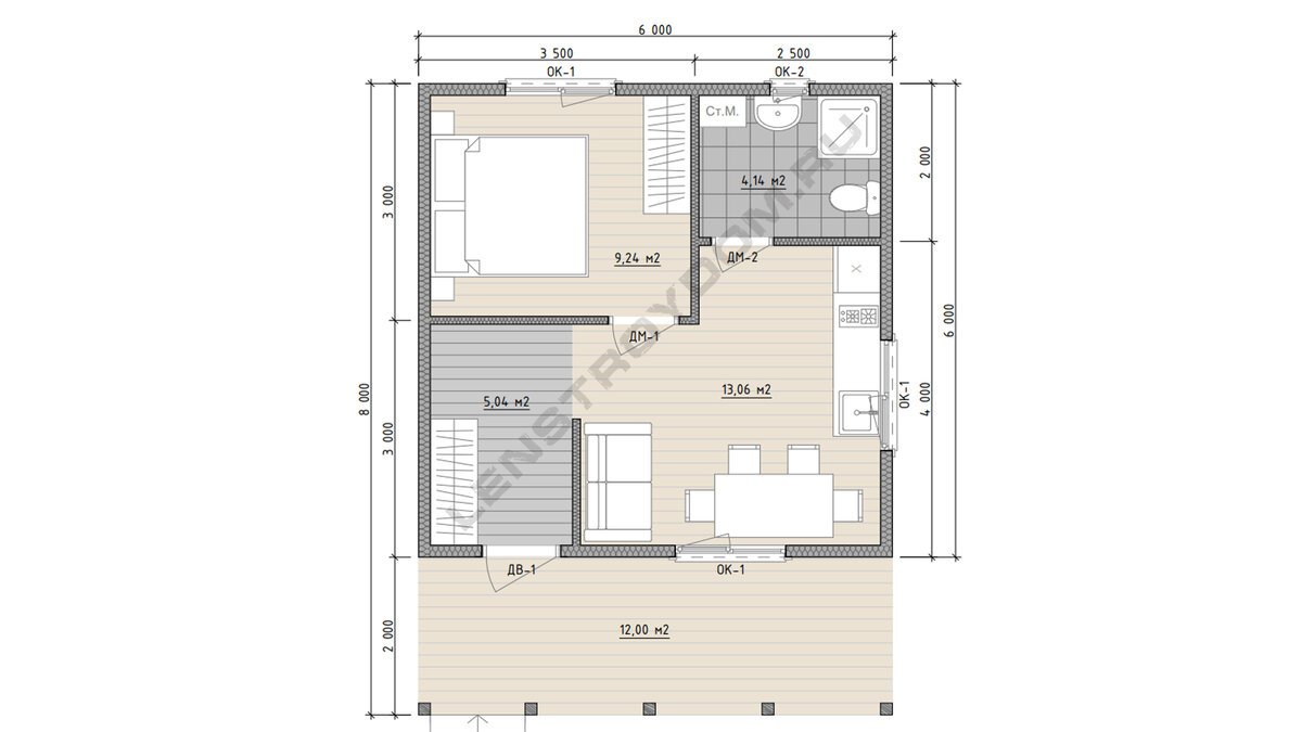 Дом гармония 6х9 технология дизайн внутри с размерами