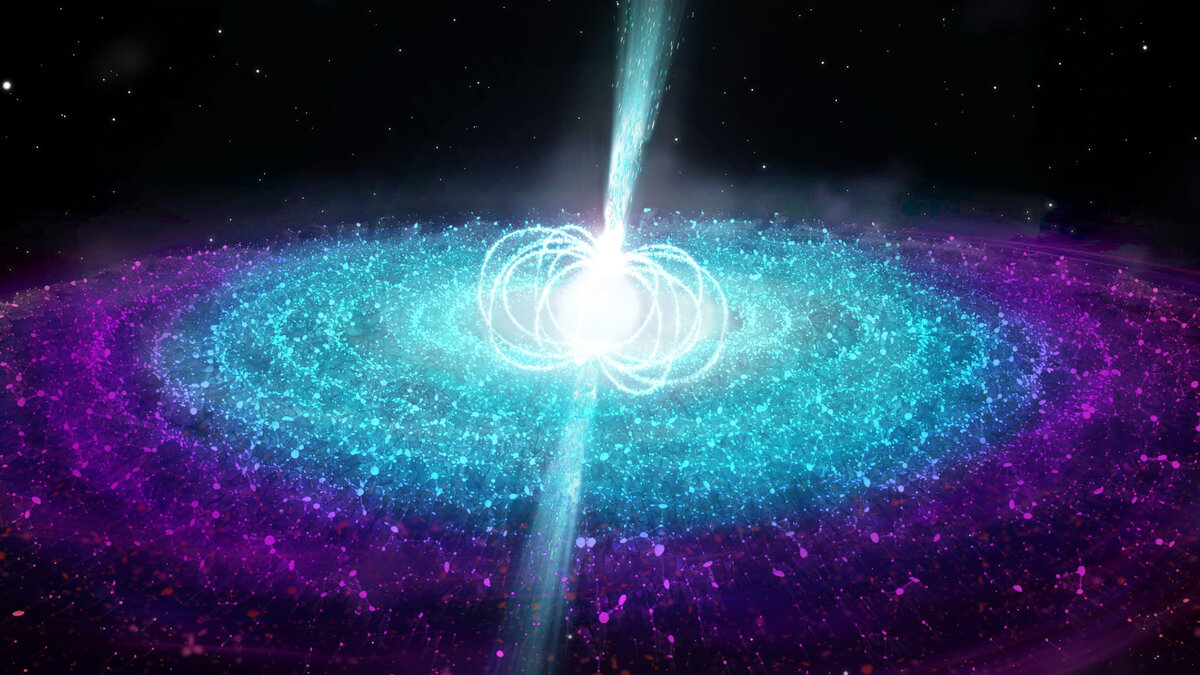 Кстати на картинке звезда с мощнейшим магнитным полем