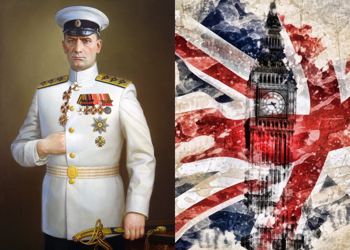 Верховный правитель 5 букв. Колчак британские штаны. Колчак и англичане. Колчак Георг v. Колчак на фоне российских и американских флагов.