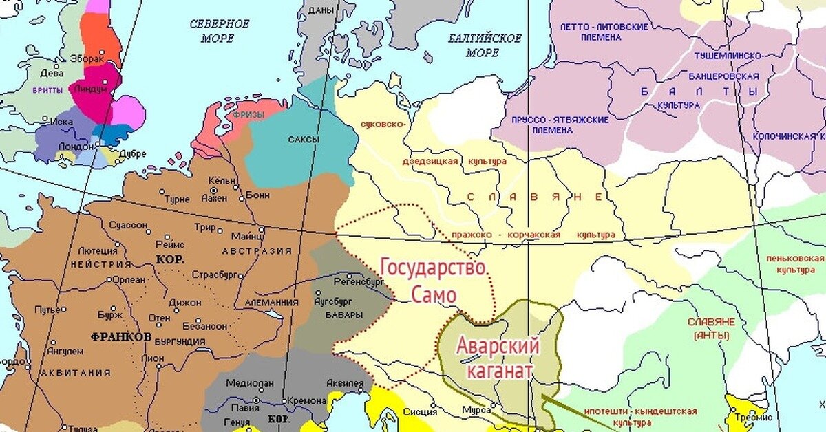 Карта европы 1 века