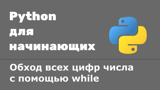 Урок Python 19: Обход всех цифр числа с помощью while