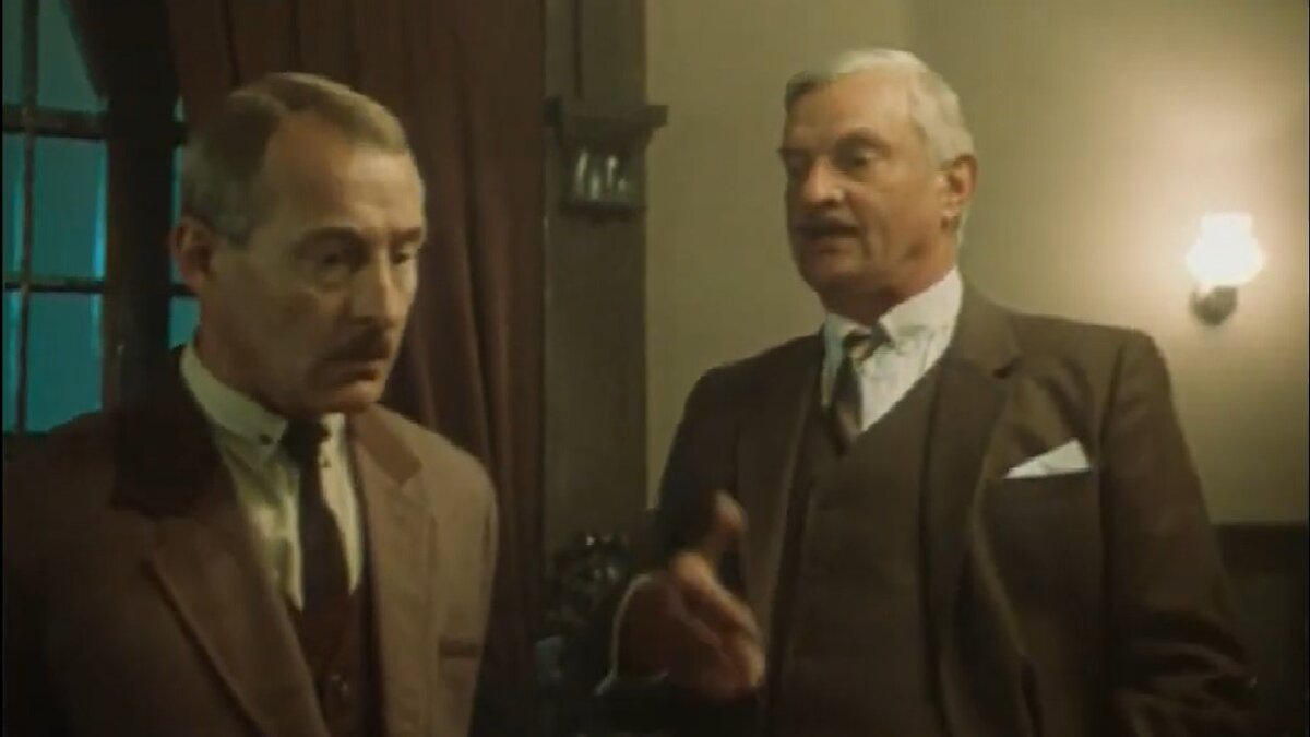 Кадр из фильма "Покушение на ГОЭЛРО". Генрих фон Габт (Альгимантас Масюлис) и Франц Фишер (Гедиминас Гирдвайнис).