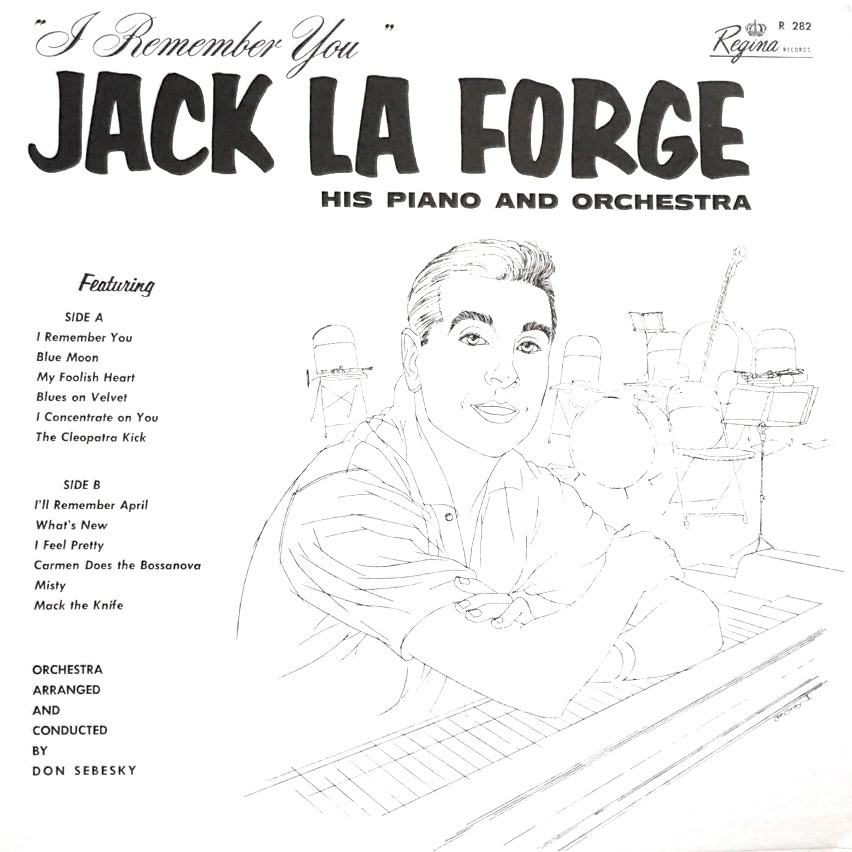Обложка альбома 'I Remember You' пианиста Джека ла Форджа, лейбл Regina, 1963 год