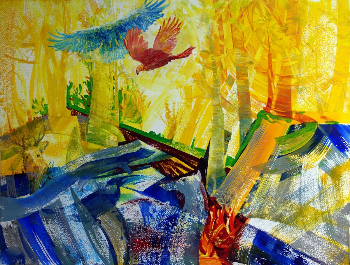 Сергей Галета. Вещий лес. бумага акварель 65х85 см.