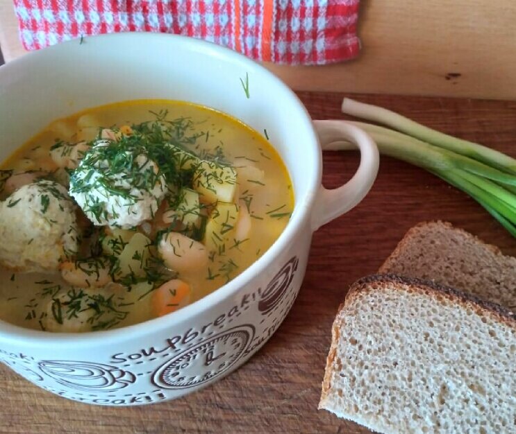 Суп с фрикадельками и фасолью, пошаговый рецепт с фото на ккал