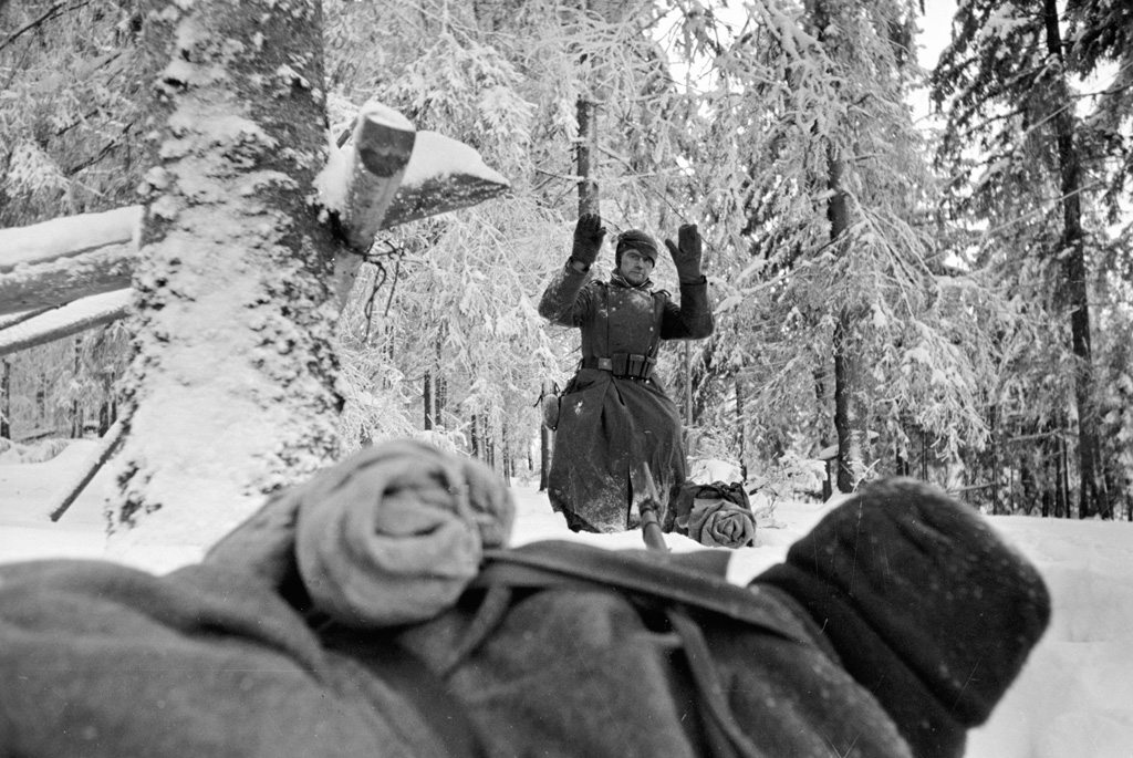 Немецких солдат сдается в плен, в районе Солнечногорска