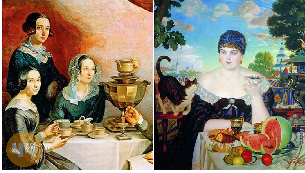 Б м приходите в. Кустодиев Купчиха. Б.М. Кустодиев, "Купчиха за чаем", 1918. Кустодиев мир искусства групповой портрет. Кустодиев Купчиха с зеркалом.