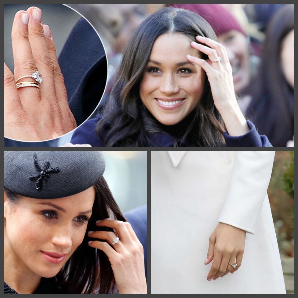Обручальное кольцо Меган, которое изготовили под ее пальчик. Подарок от принца Гарри.