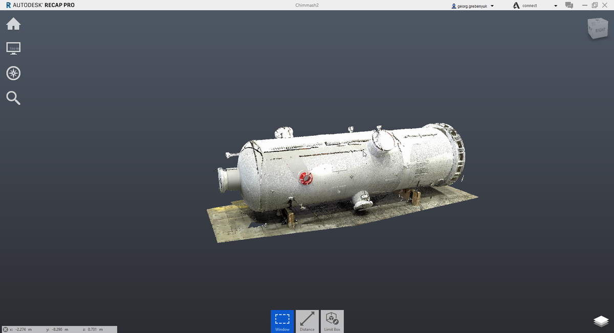 Типовой объект облака точек в среде программы Autodesk ReCap