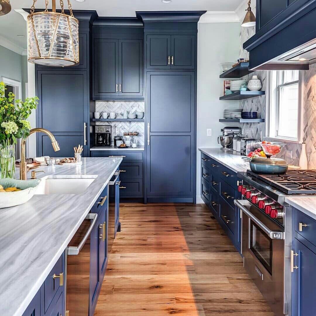 Синие кухни на фото в интерьере