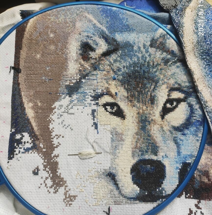 Вышивка "Дух волка" оживает под иголочкой Татьяны  Морозовой 