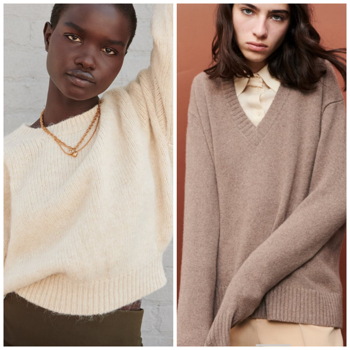 
На самом деле, изначально вы должны сформировать базу, например, купить пару свитеров без принта и разного фасона, а уже потом приобретать себе свитеры с рисунками, принтами и оленями. 