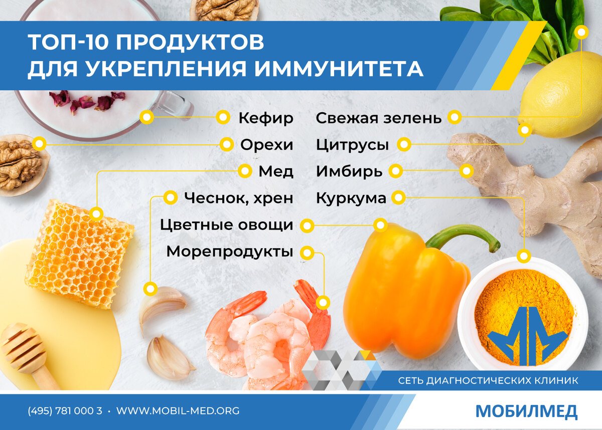 Топ 10 продуктов для укрепления иммунитета | МобилМед | Дзен