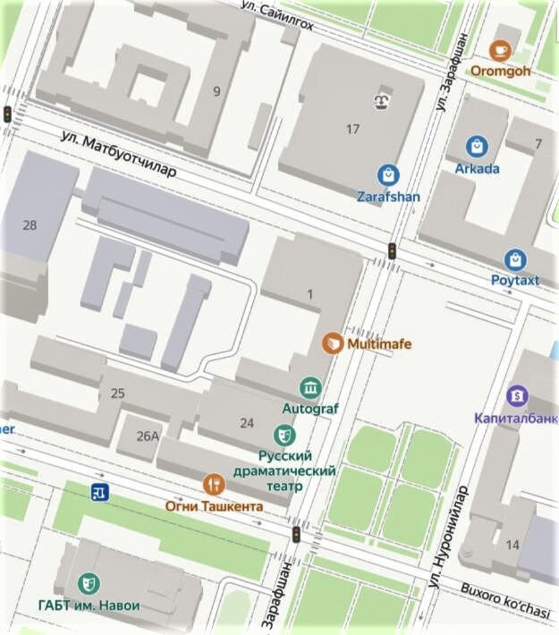 Ул. Правда Востока сегодня Бухара, ул. Кирова - Зваравшан, ул. Карла Маркса - Сайелгох