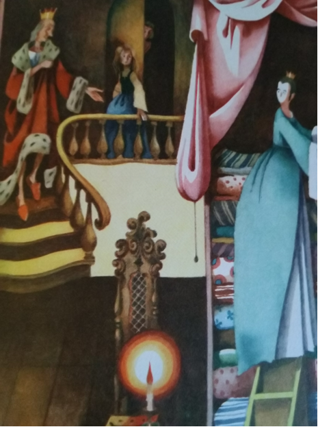 Иллюстрация к сказке Г.Х. Андерсена «Принцесса на горошине». Художник В. Пивоваров.