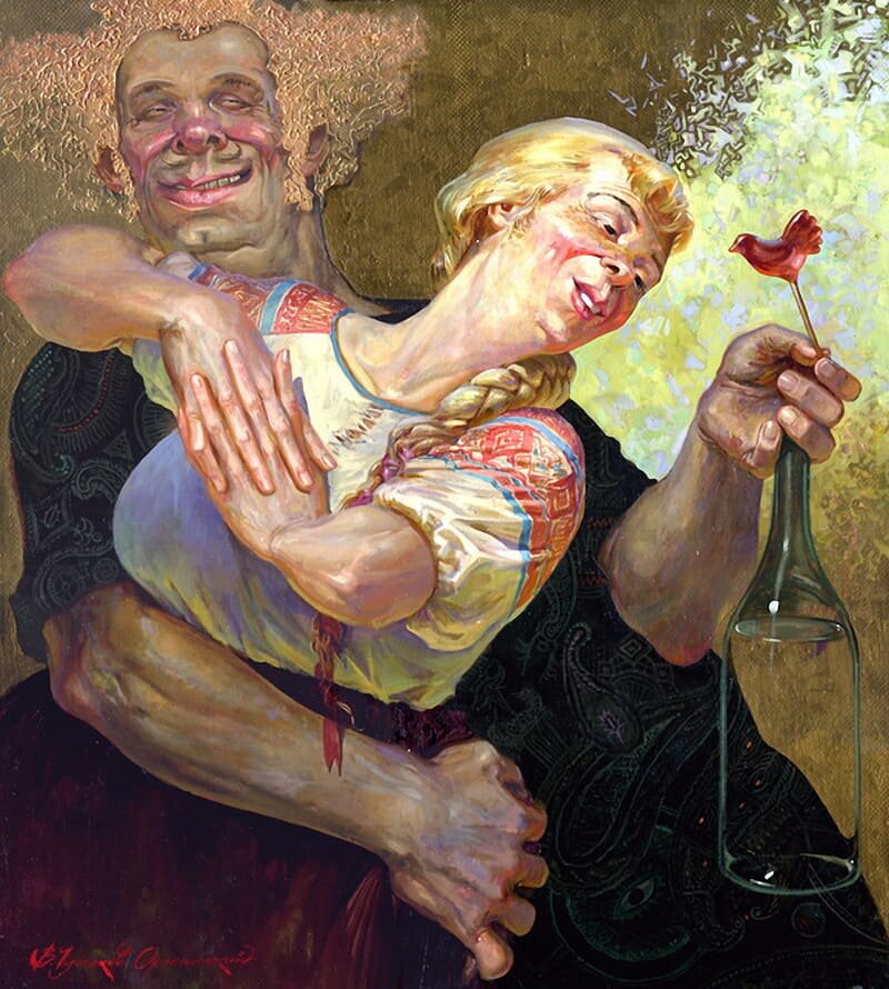 Этот пока еще не отключился. Нашла их в сети. Парочка вышла из-под кисти интересного художника. Знакомьтесь -  "Салтыков-Щедрин"  русской живописи- художник Владимир Чумаков-Орлеанский