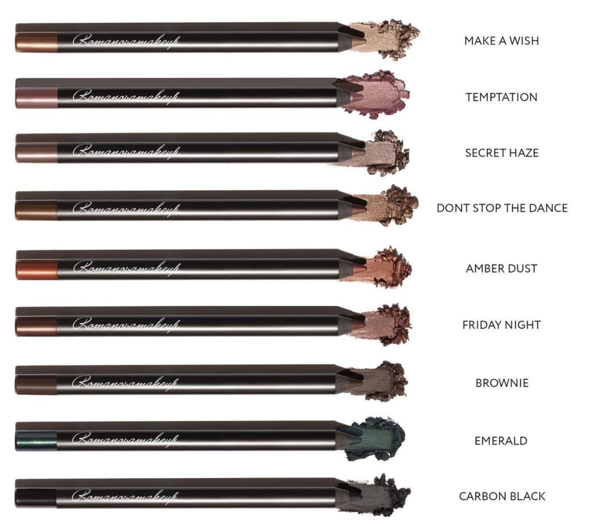 Карандаши-кайялы. Отличная пигментация и хорошая устойчивость. 