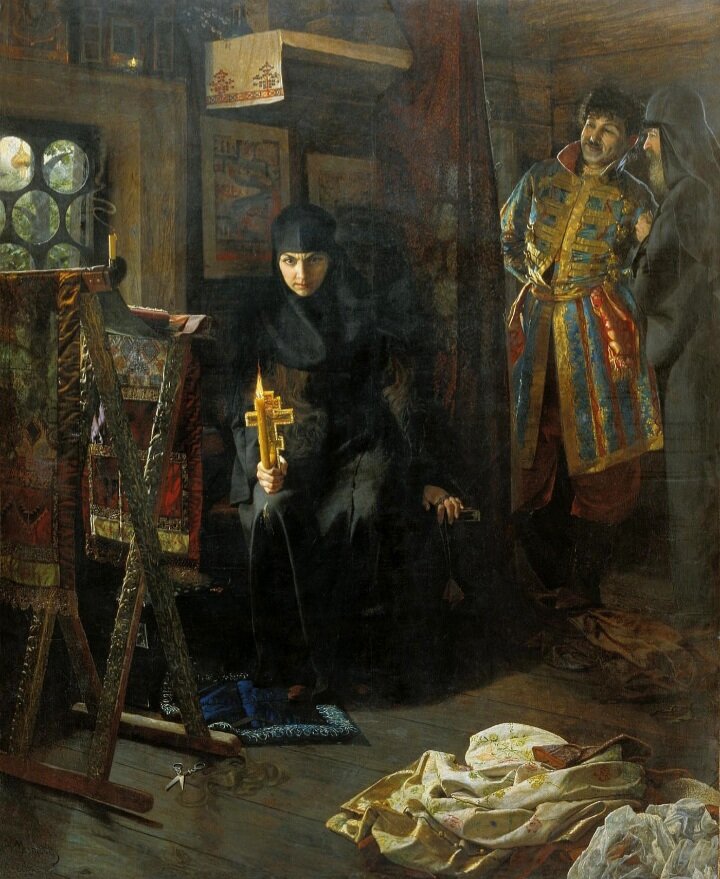 Против воли постриженная. худ. Н. Матвеев. 1887 г.