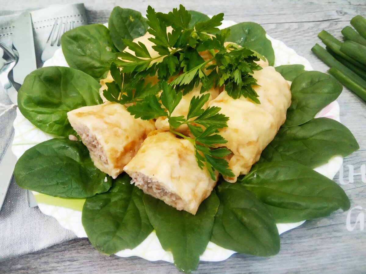 Сырные блинчики с мясной начинкой