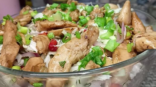 Такой капустный салат с курицей Вы еще не готовили! Просто, вкусно и полезно!