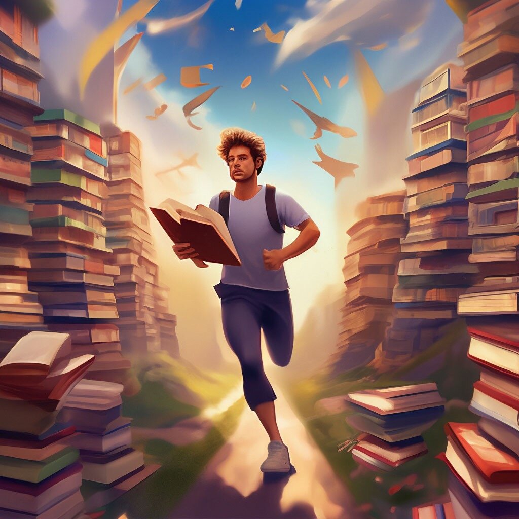 На изображении: я в мире книжного марафона