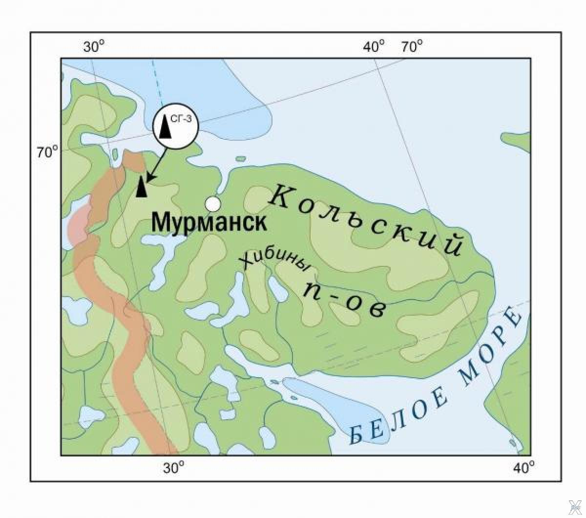 Где находится кольский на карте. Кольская сверхглубокая скважина на карте. Сверхглубокая скважина на Кольском полуострове на карте. Скважина на Кольском полуострове на карте. Где находится Кольская сверхглубокая скважина.