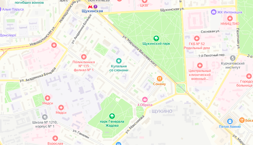 На карте он обозначен как "Купальня со слонами". 