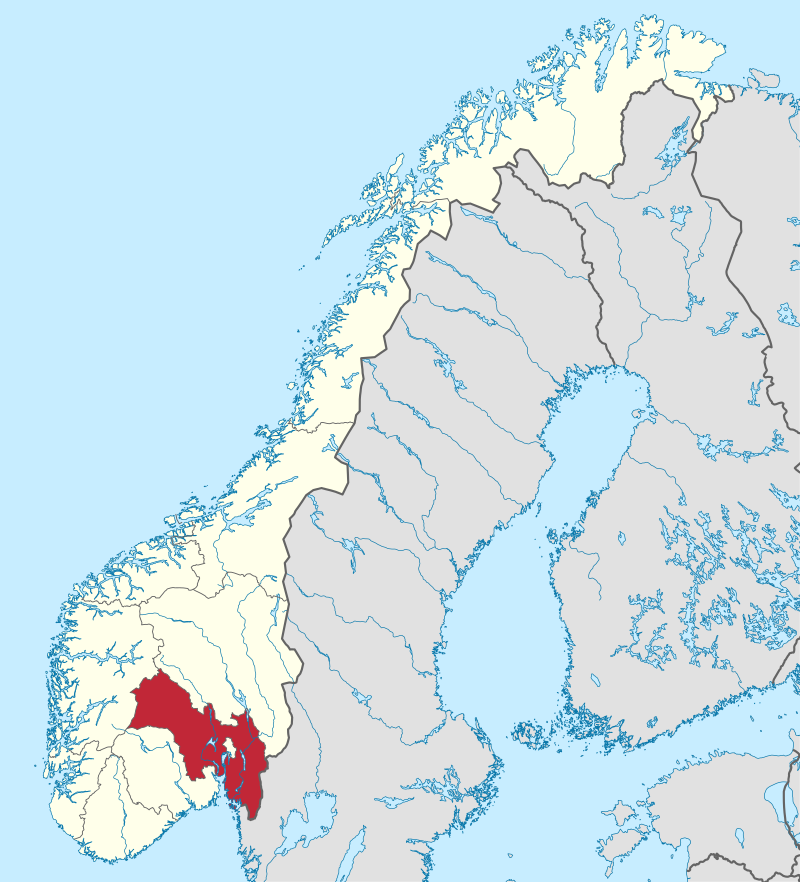территория королевства Викен в Норвегии красным (Wikimedia Commons)
