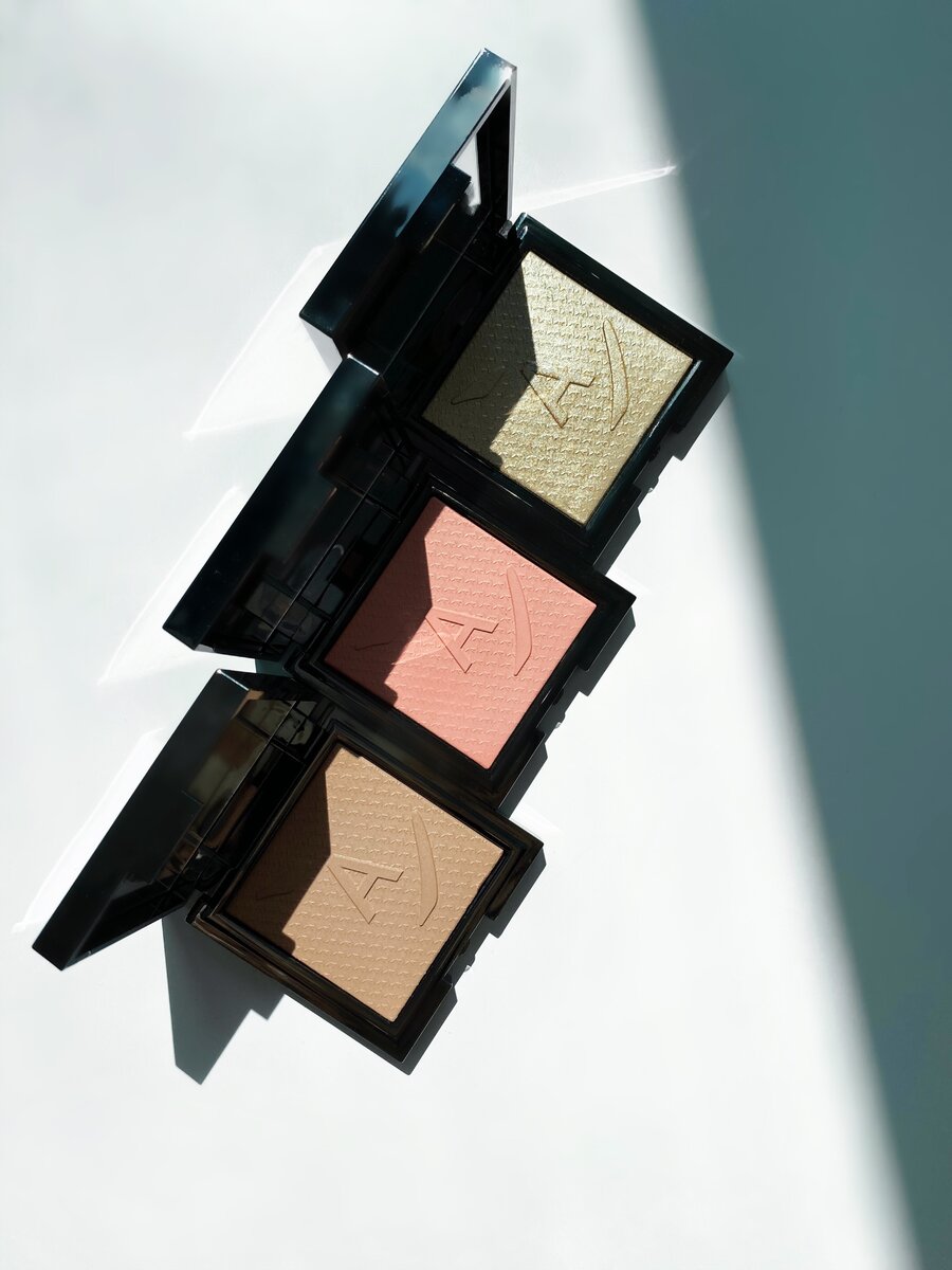 Сухие продукты Annbeauty: хайлайтер, румяна, бронзер