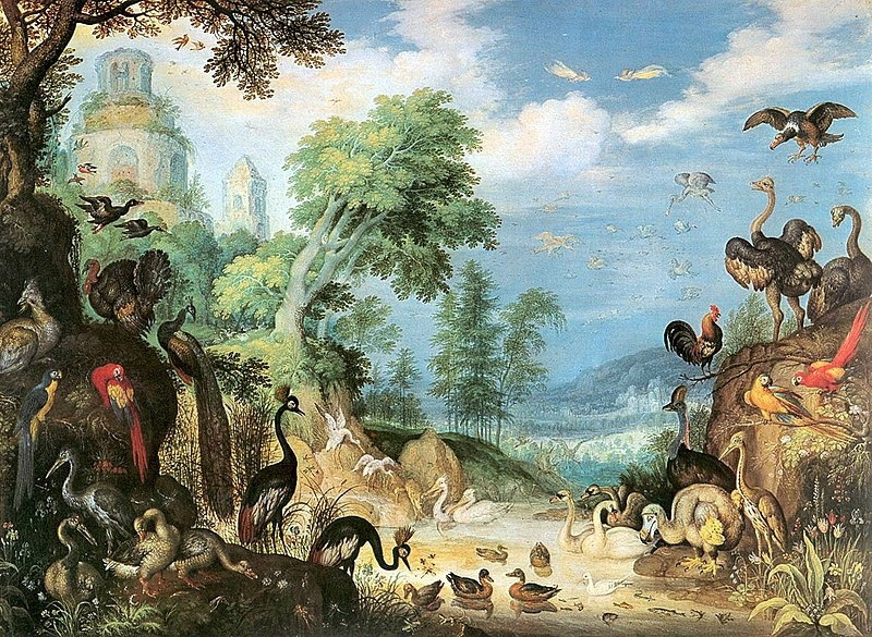 Картина 1628 года. Справа внизу — Додо