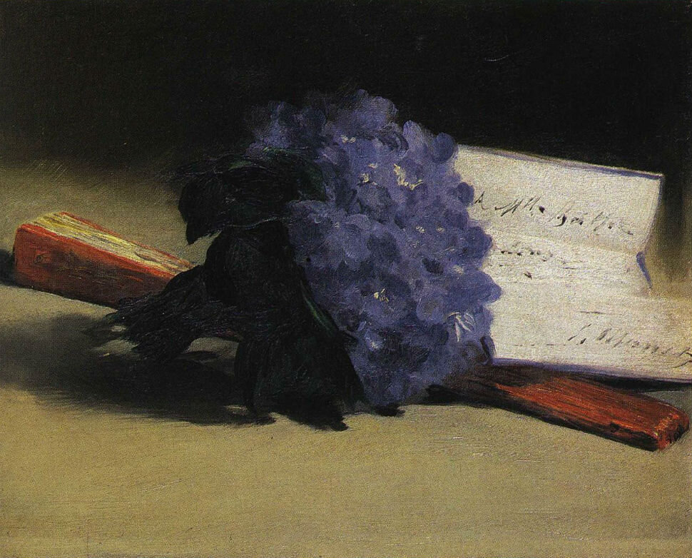 "Букет фиалок и веер" 1872г.
