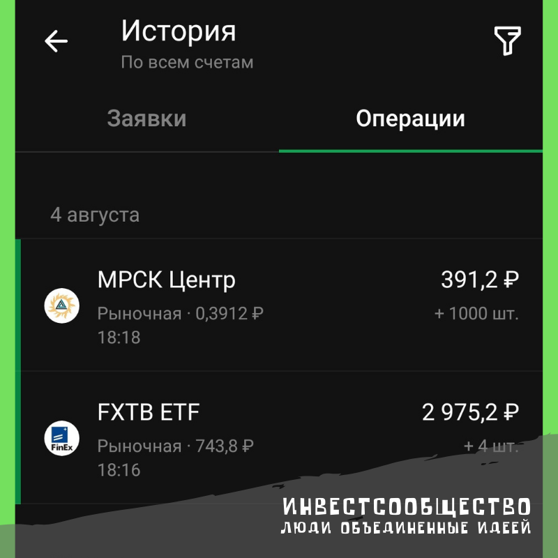 Скрин Сбер Инвестиции
