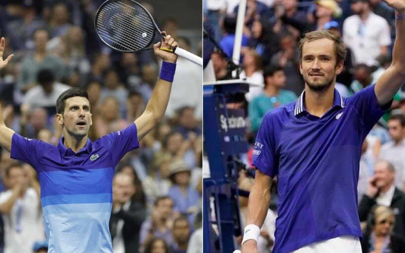  Новак Джокович  и Даниил Медведев в финале US Open.       фото: картинки  яндекса. 
