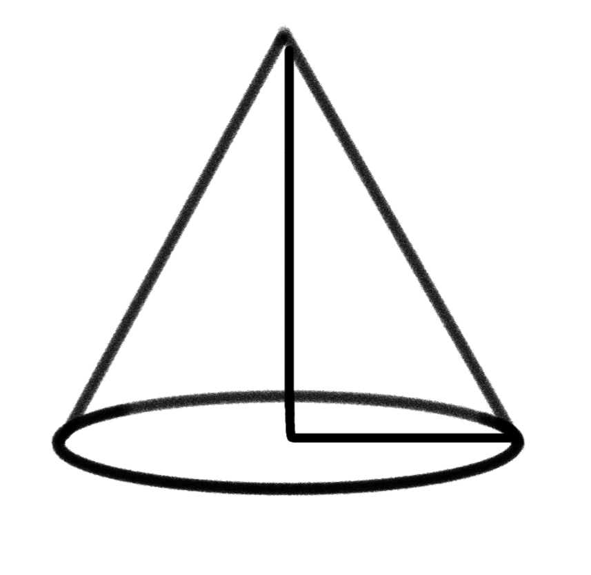 Конус с высотой и радиусом