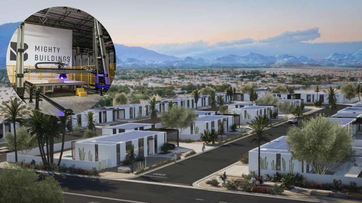 План района, застроенного с помощью 3D-печати и 3D принтер